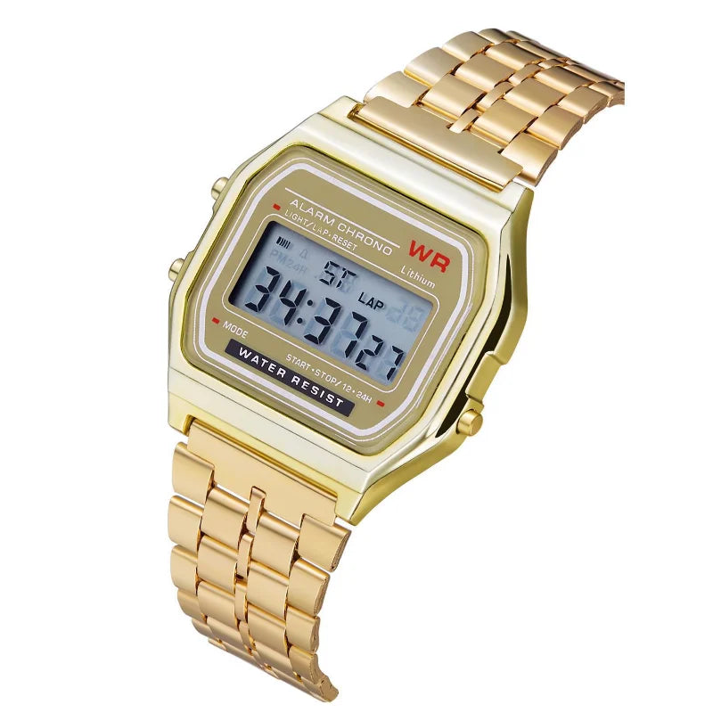 Unisex Digital Steel Sport Watch