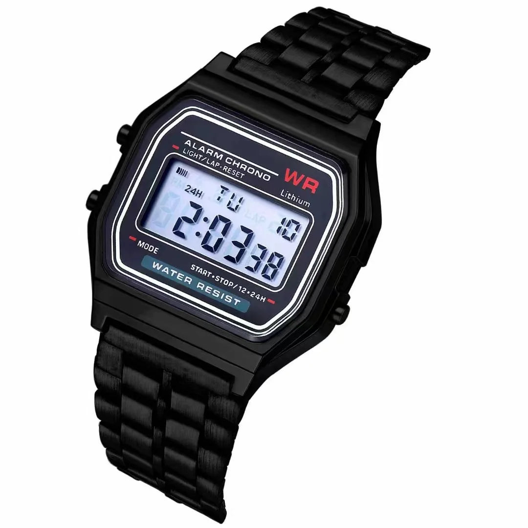 Unisex Digital Steel Sport Watch