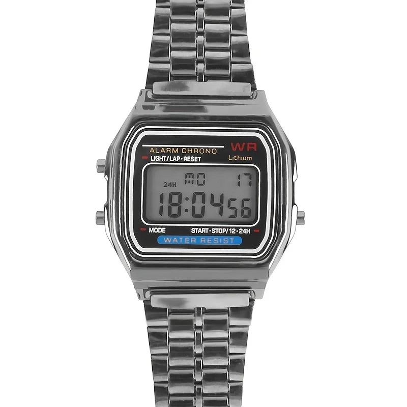 Unisex Digital Steel Sport Watch