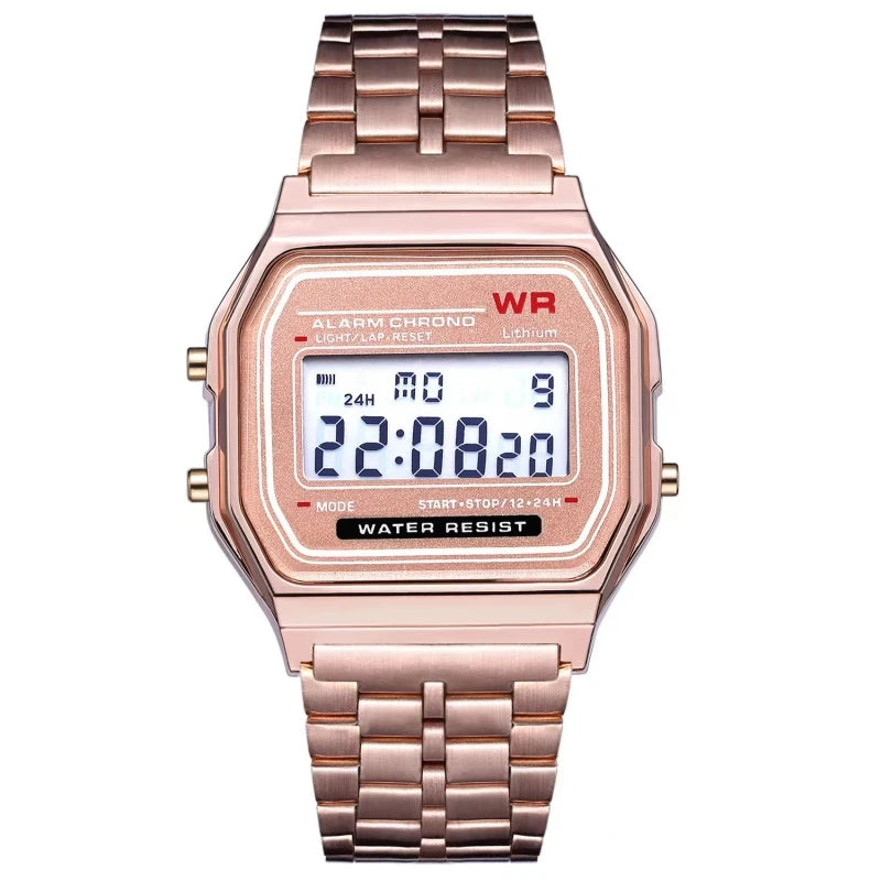 Unisex Digital Steel Sport Watch