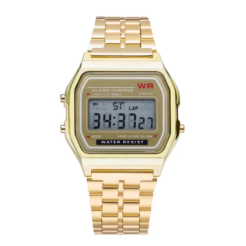 Unisex Digital Steel Sport Watch