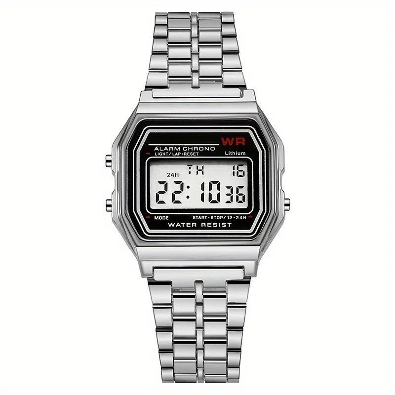 Unisex Digital Steel Sport Watch